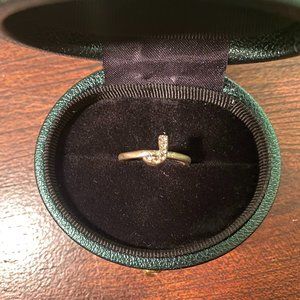 Silver J Rhinestone Ring